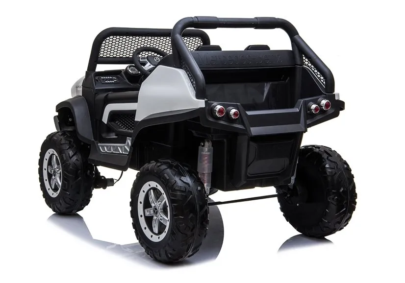 mercedes unimog - automobil na akumulator, bijeli 4x4 - slika 8