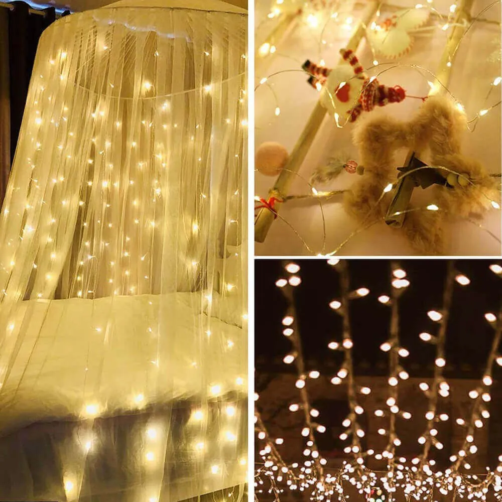 led svjetlosna zavjesa – 300 lampica, toplo bijela - slika 9