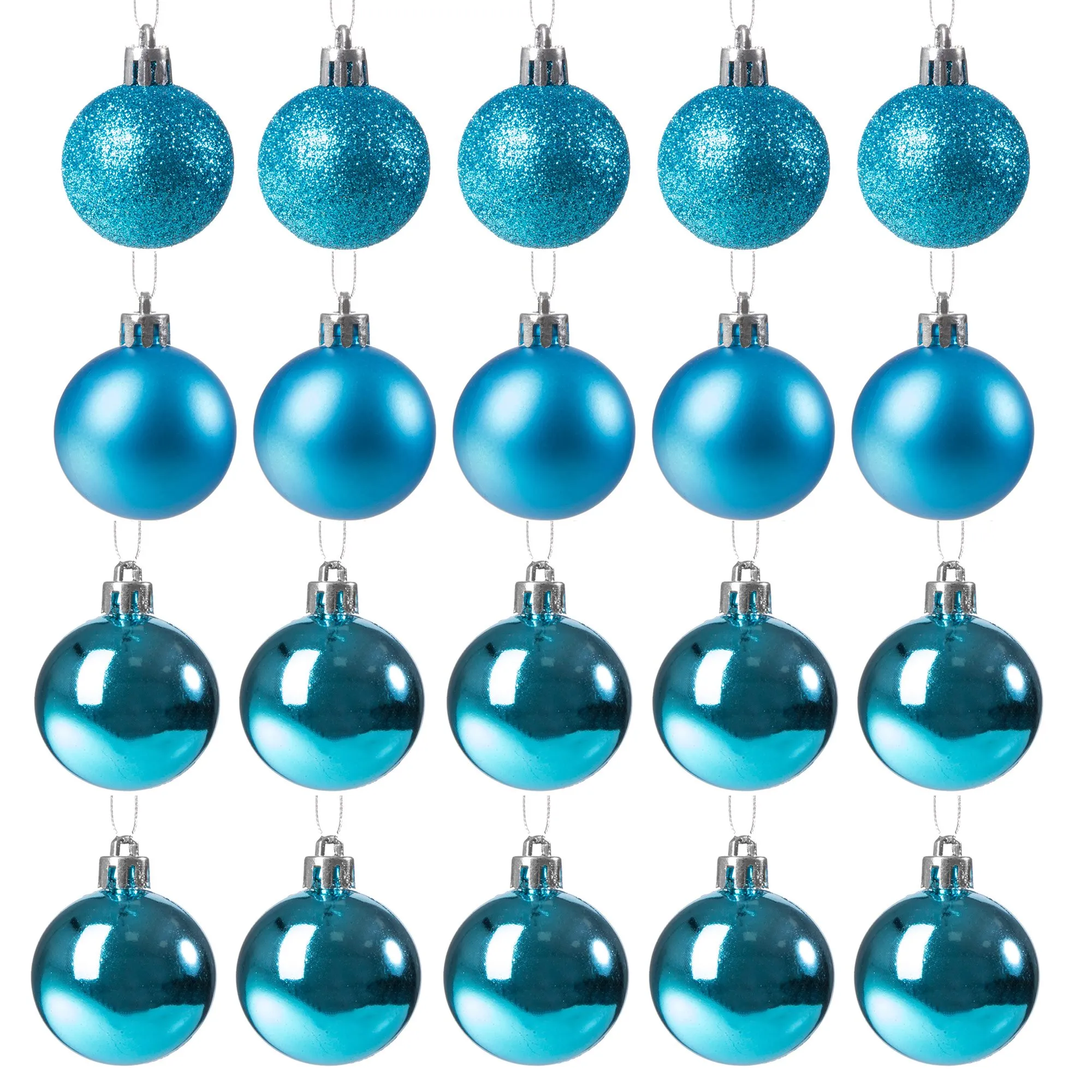 božićne kuglice 4 cm – set od 20 komada, plave - slika 7