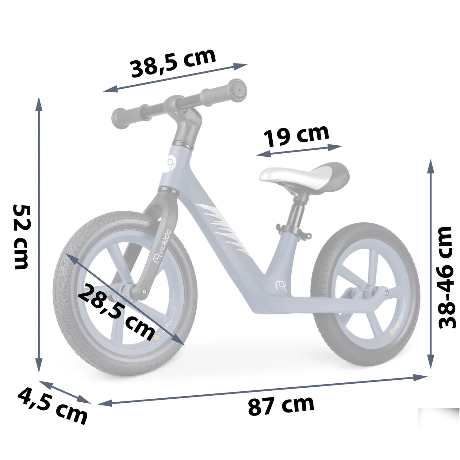 nukido light flee bicikl bez pedala, plavi - slika 6