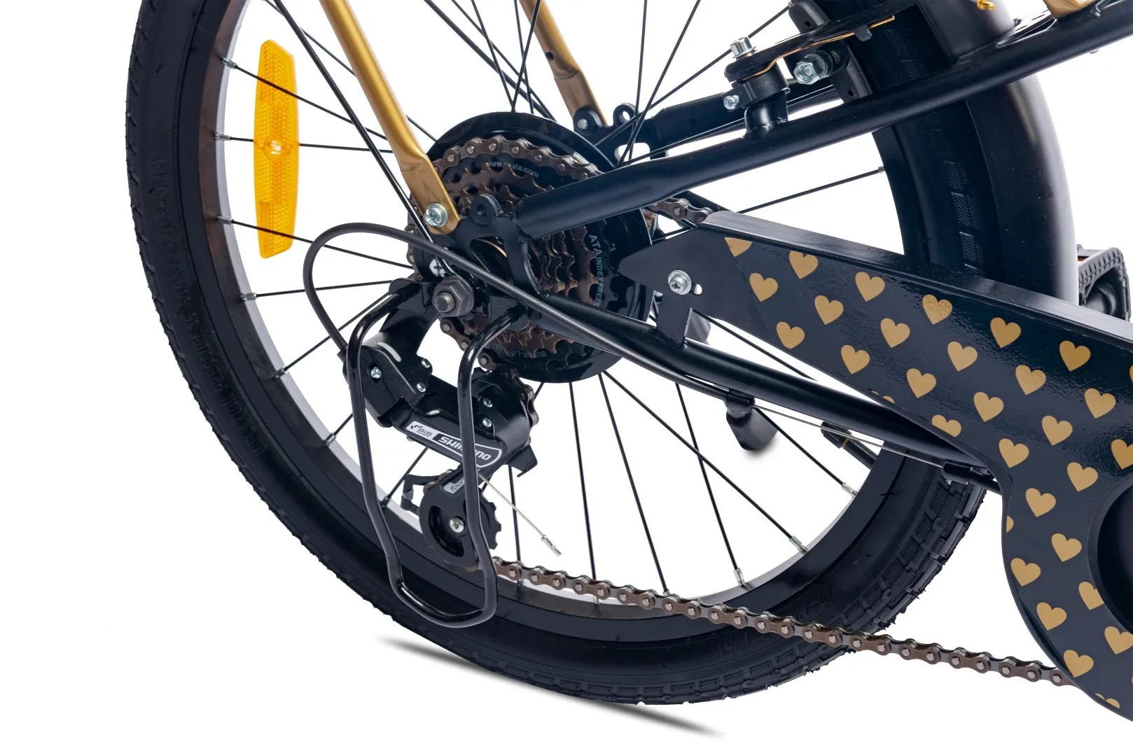 dječji bicikl 20" heart bike crno-zlatni - slika 7