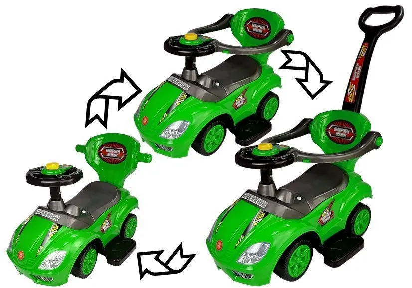 zeleni 3u1 mega car za vožnju - slika 3