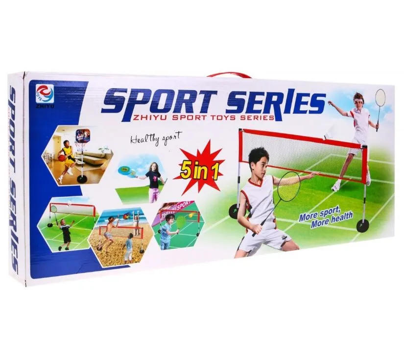sportski set 5u1, košarka, odbojka, badminton, frizbi, tenis - slika 4