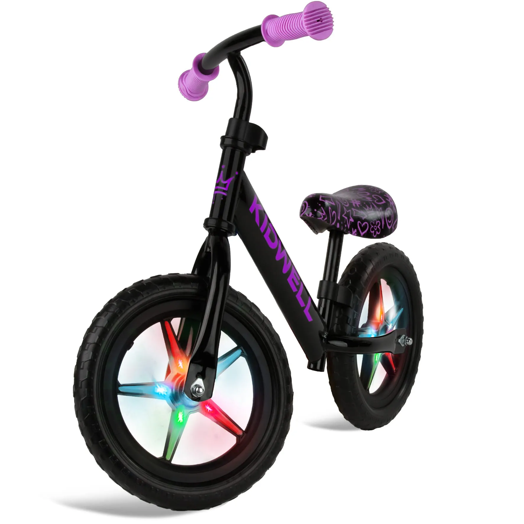 kidwell rebel led neonsko ružičasti bicikl za balansiranje - slika 3