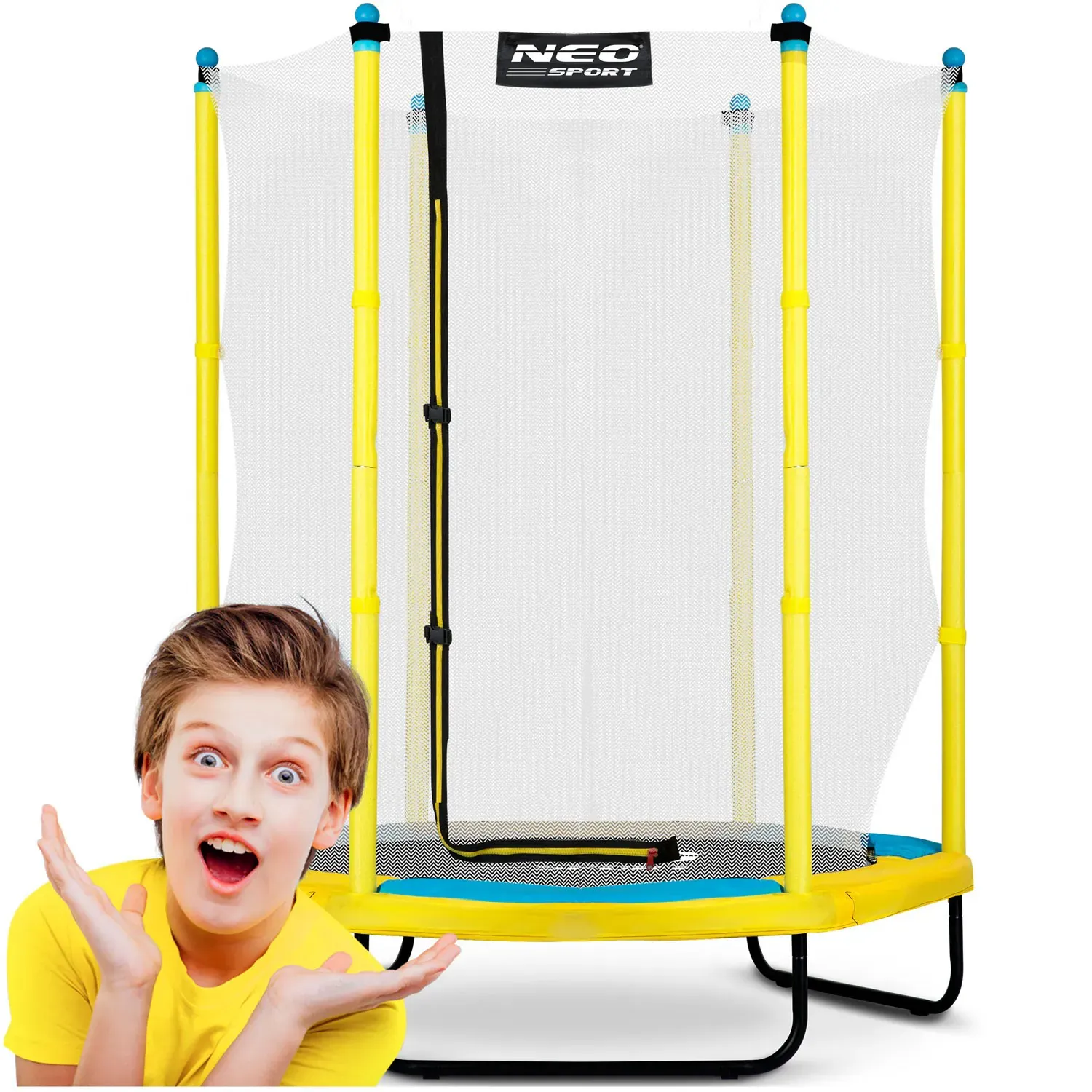 neo-sport dječji vrtni trampolin 140 cm (4,5 ft) žuti - slika 2