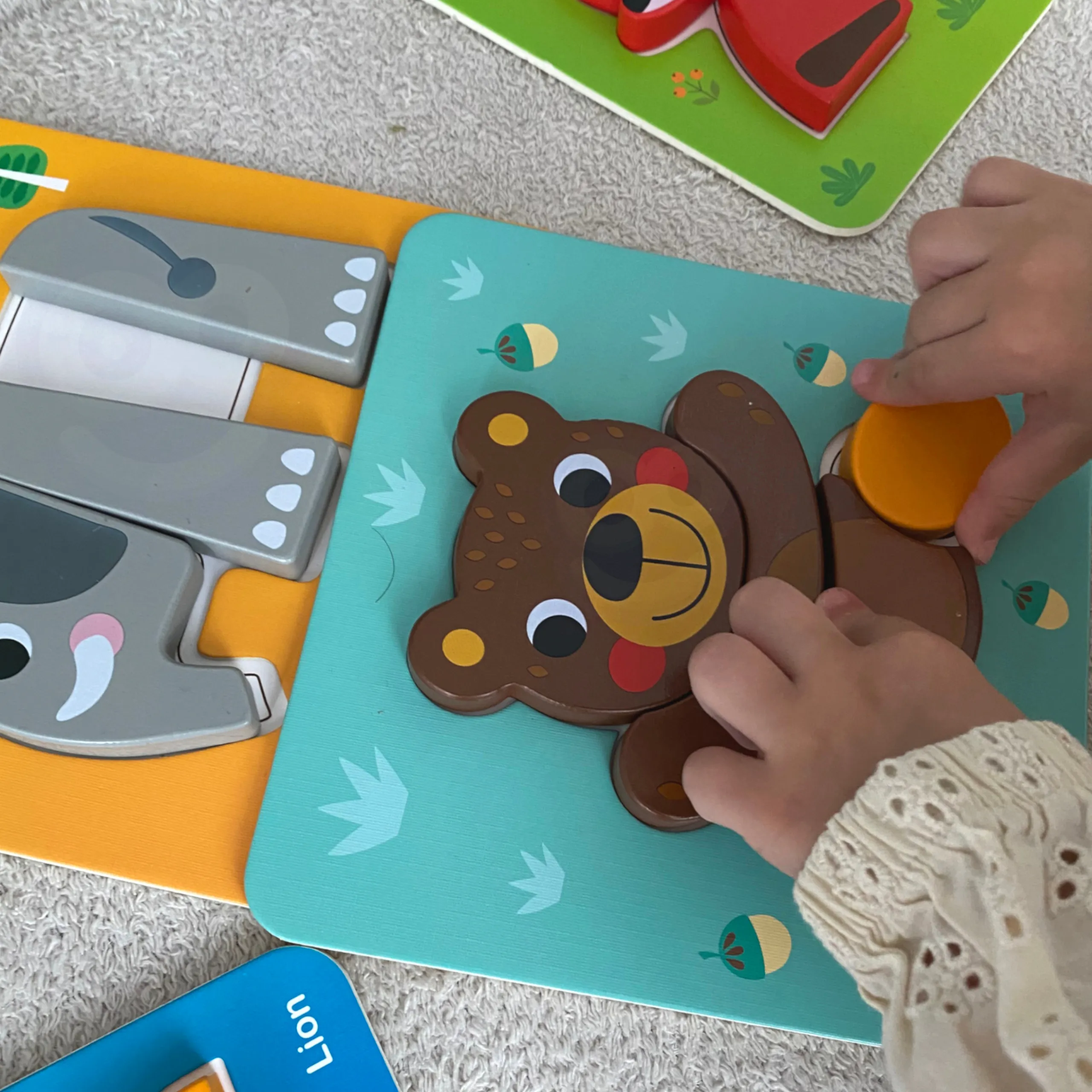 woopie drvena slagalica: montessori kocke životinja - slika 4