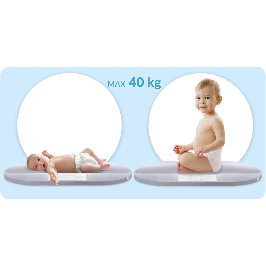 nukido elektronička vaga za bebe, siva - slika 8