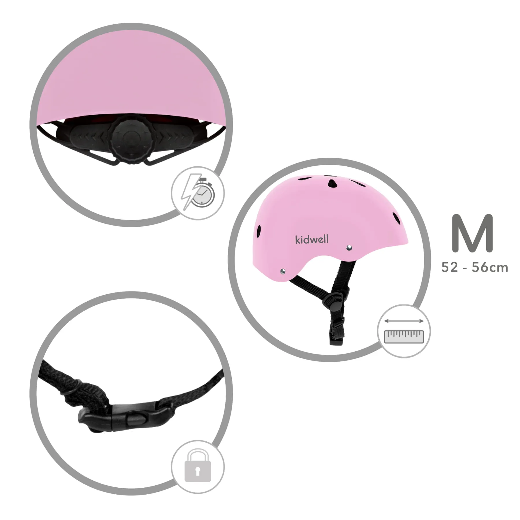 kidwell orix ii kaciga za djecu, vel. m - 52-56 cm, pink - slika 9