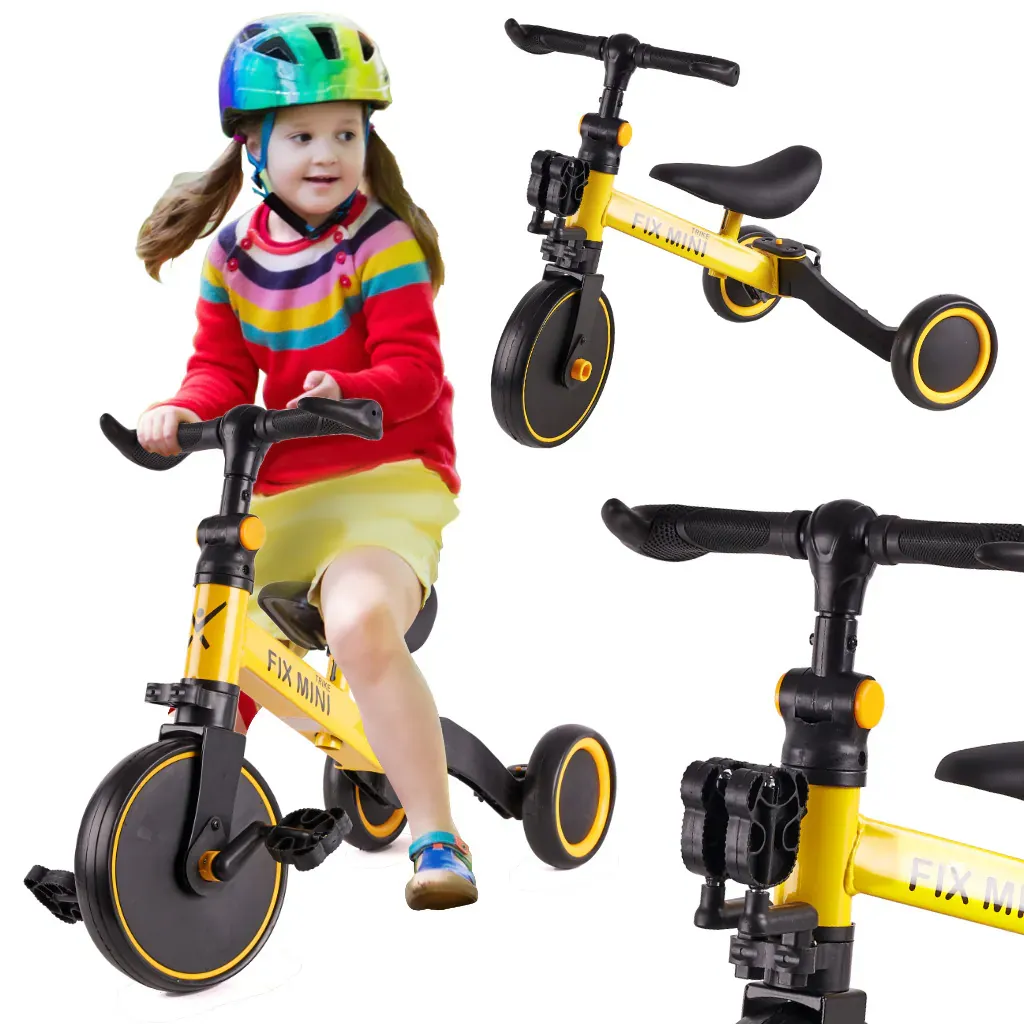trike fix mini 3u1 tricikl s pedalama žuti - slika 1