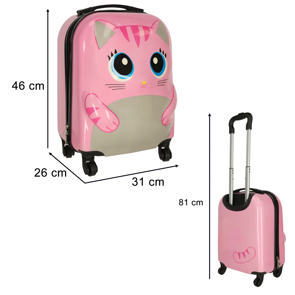 putni kovčeg za djecu, pink mačka - slika 7