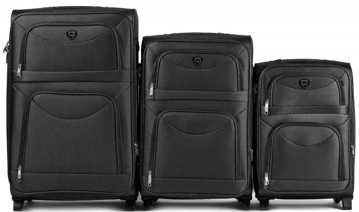 wings set od 3 kofera s 2 kotačića (l/m/s) – crni - slika 2