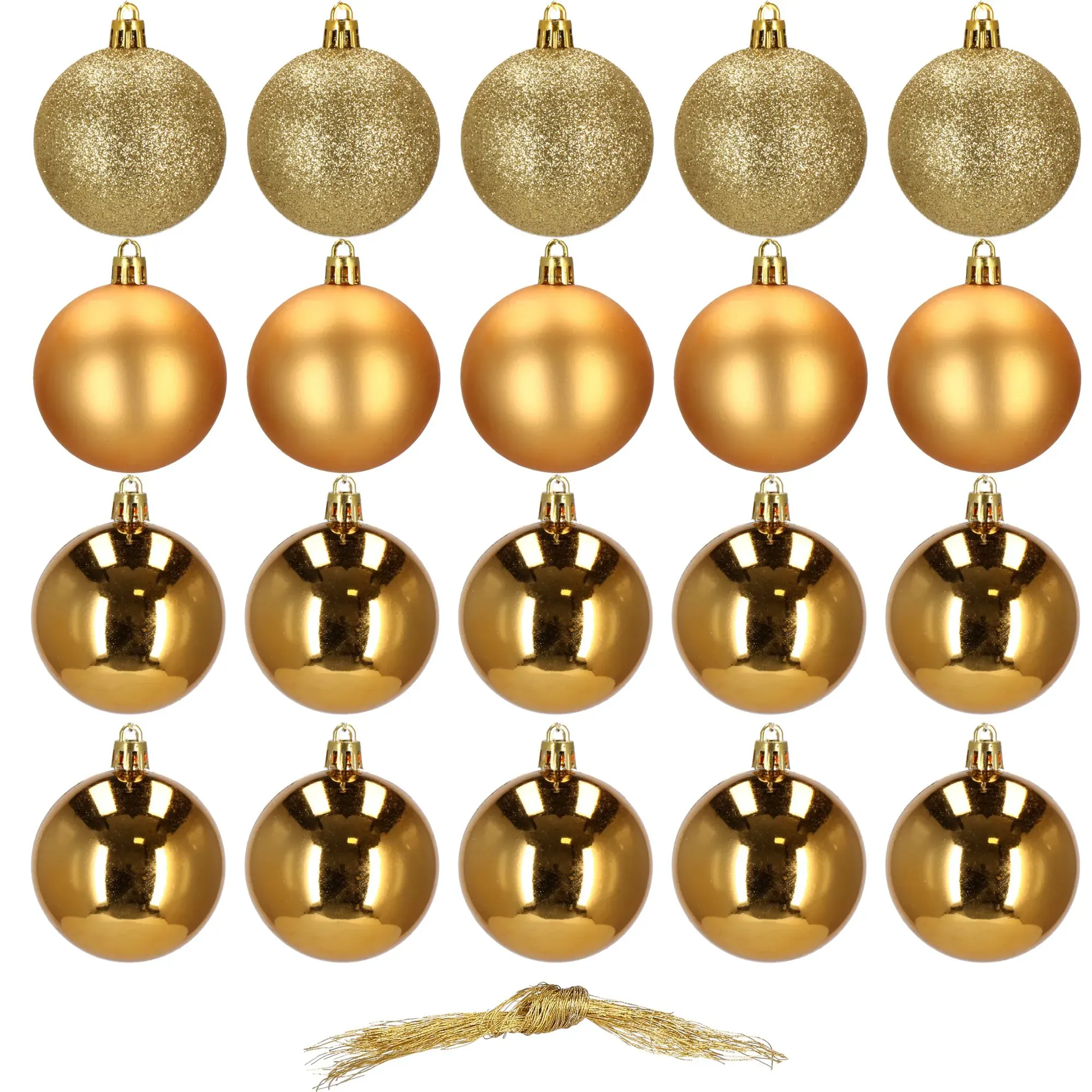 božićne kuglice 4 cm – set od 20 komada, zlatne - slika 2