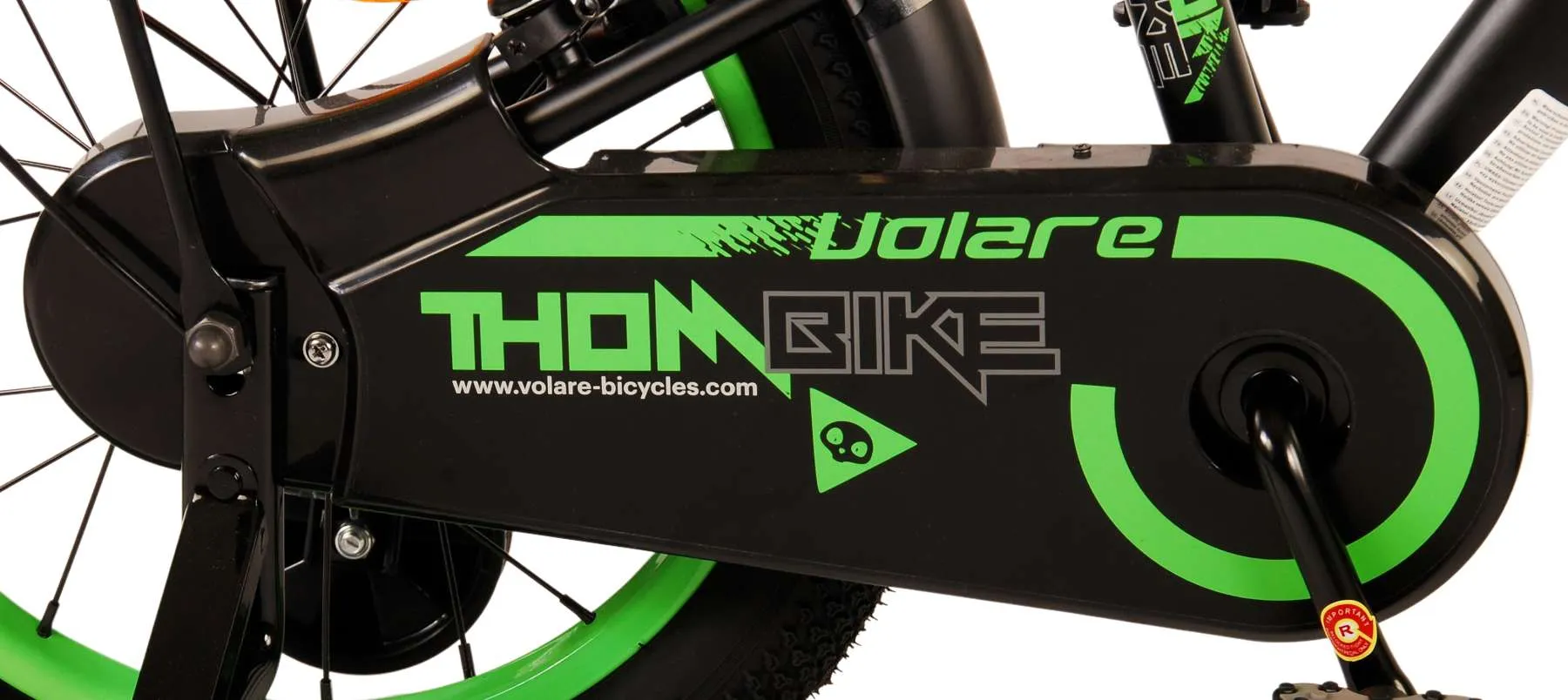 dječji bicikl volare thombike 16" s dvije ručne kočnice crno-zeleni - slika 7