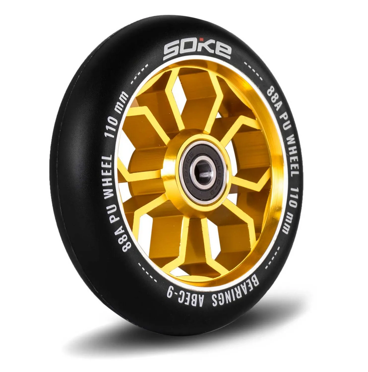 set od 2 soke kotača za romobile 110 mm zlatni - slika 5