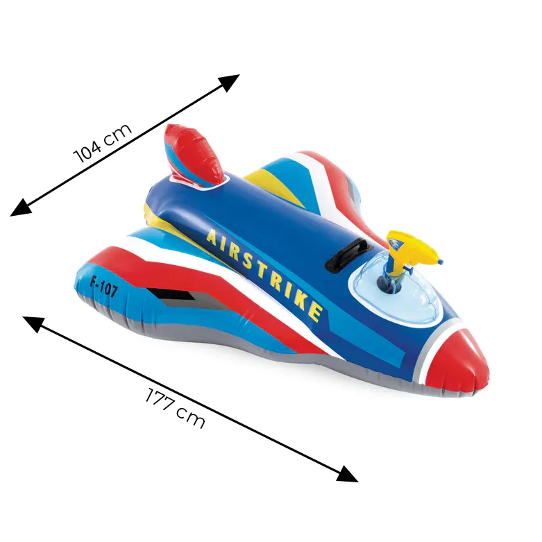 intex napuhujući borbeni avion za djecu s vodenim topom – 57531-blue - slika 6