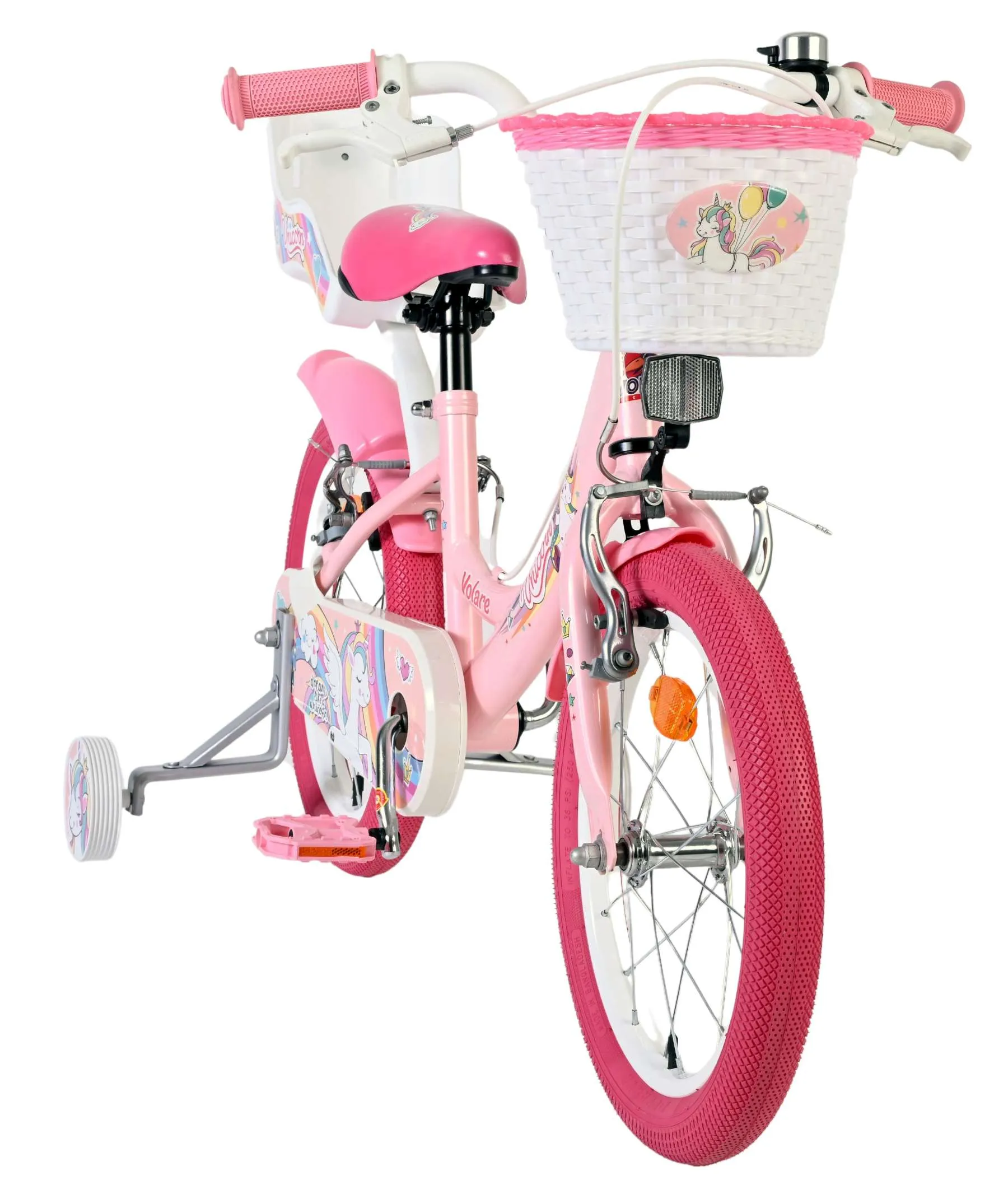 volare dječji bicikl unicorn 16″ roza boje, dvije ručne kočnice - slika 6