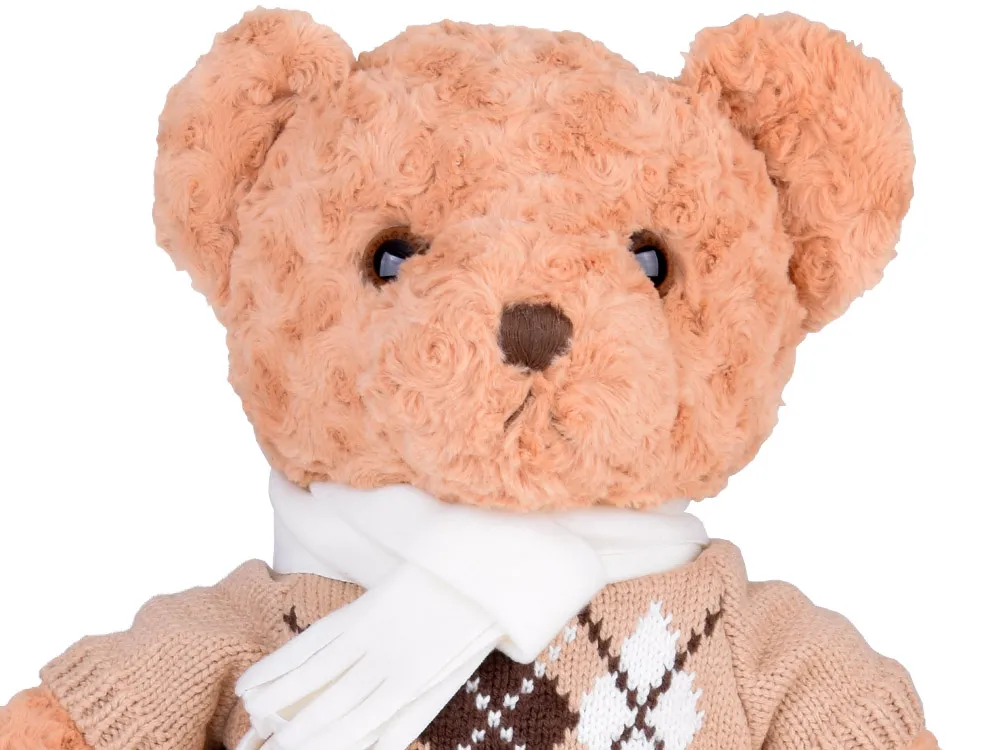 mekani medvjed teddy u džemperu i šalu, 60 cm - slika 8