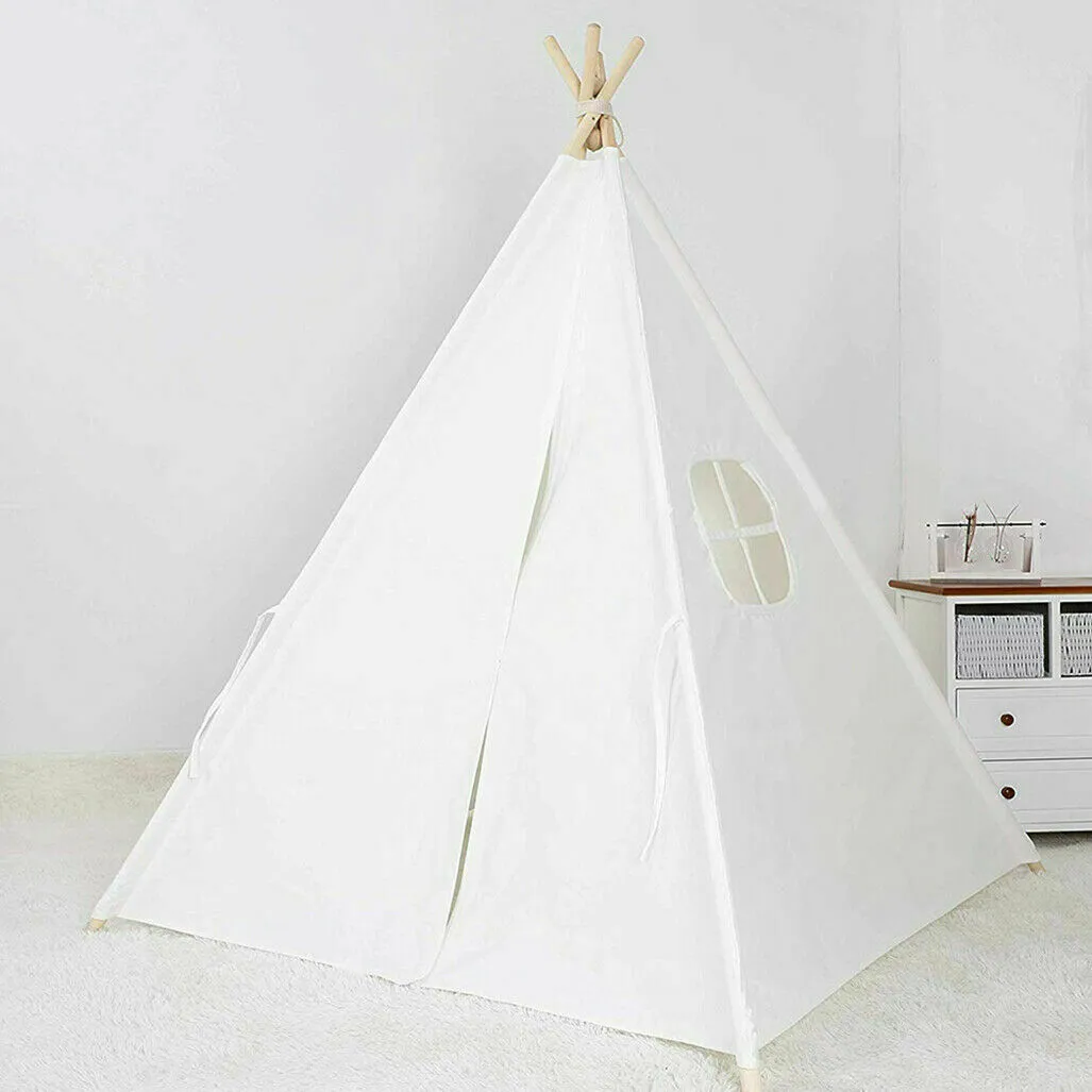 indijanski šator za djecu tipi wigwam lan i drvo 135cm - slika 3