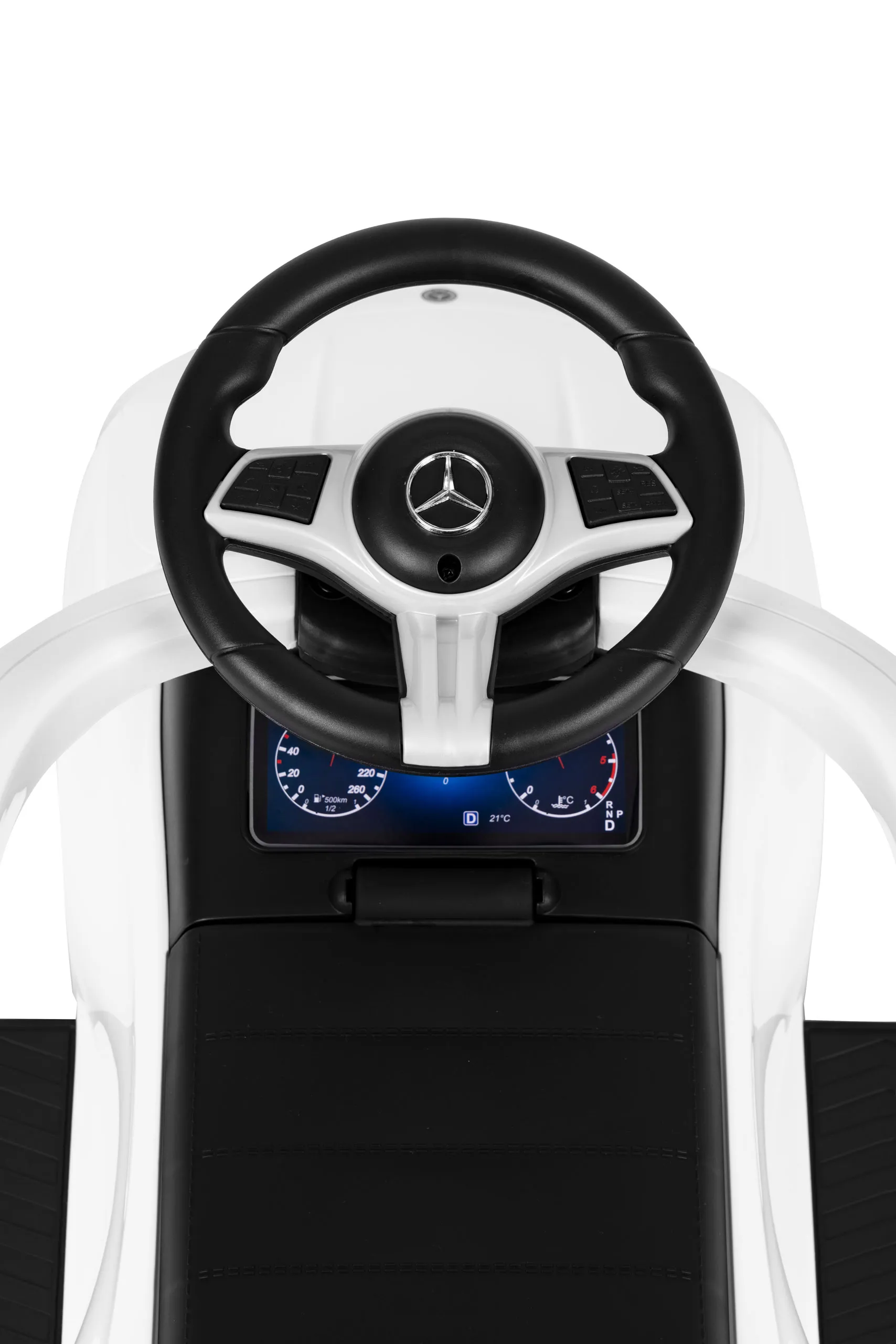 dječja guralica s ručkom mercedes c klasa bijela - slika 9
