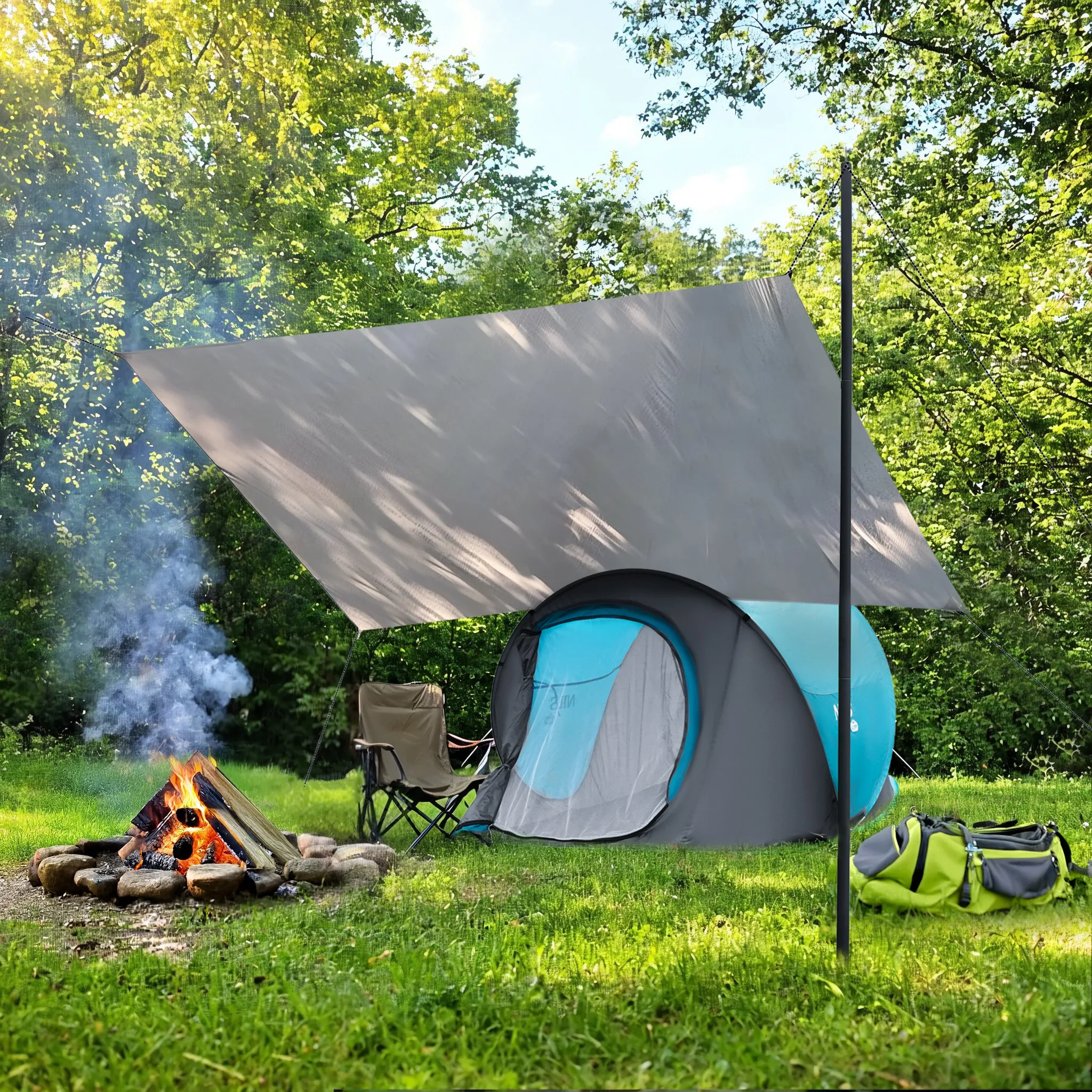 cerada za kampiranje 230x140 cm plava nils camp - slika 3