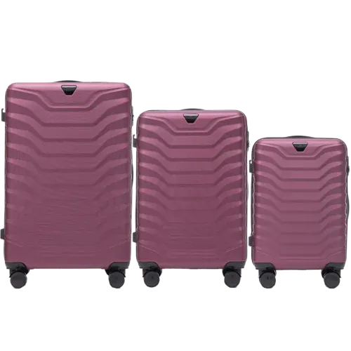 wings set od tri kofera od abs materijala veličine v m s bordo - slika 2