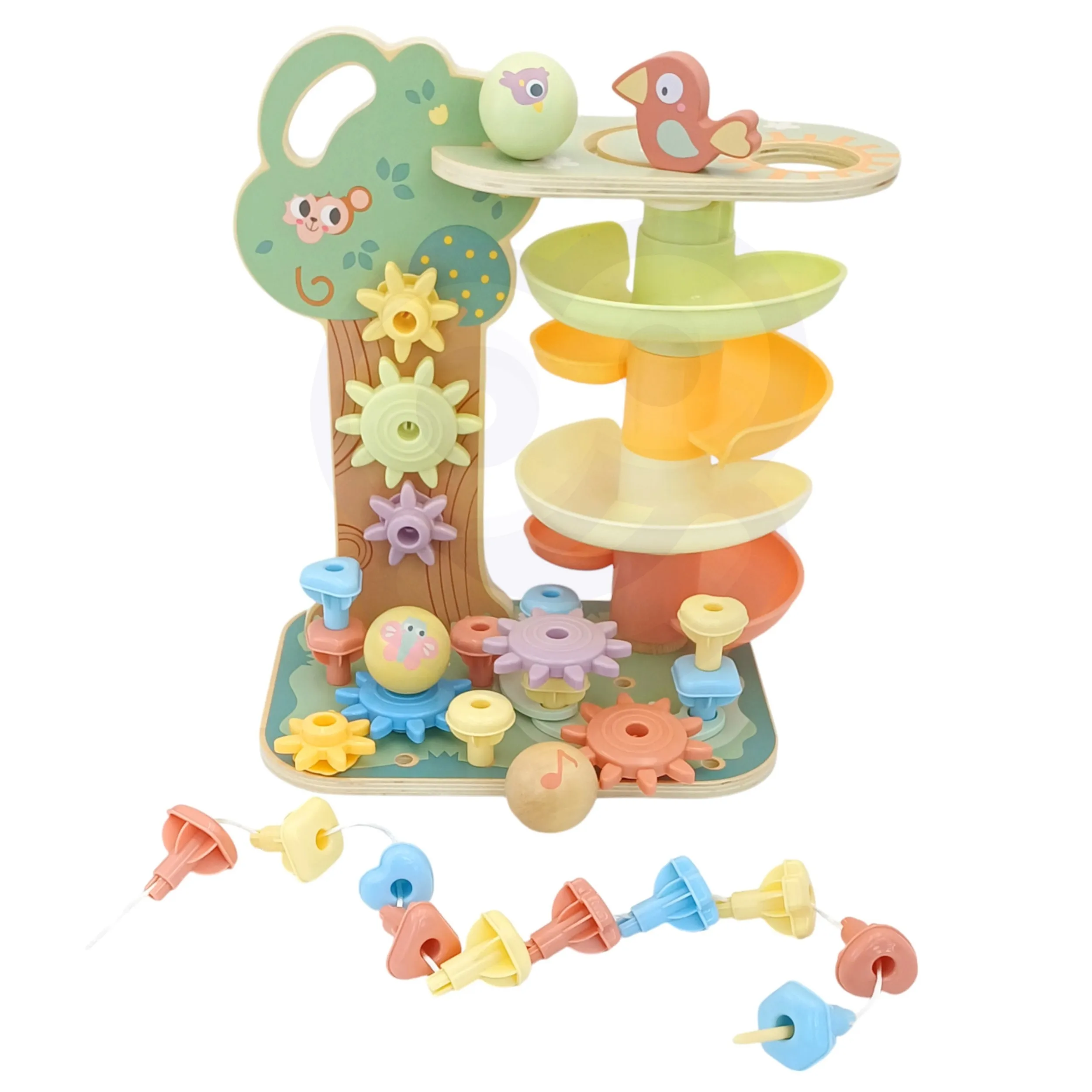 woopie green drvo aktivnosti s kulodromom montessori 4u1 - slika 8