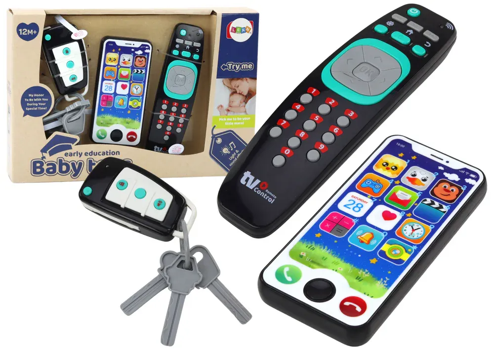set uređaja - pametni telefon, daljinski upravljač i ključevi - slika 2