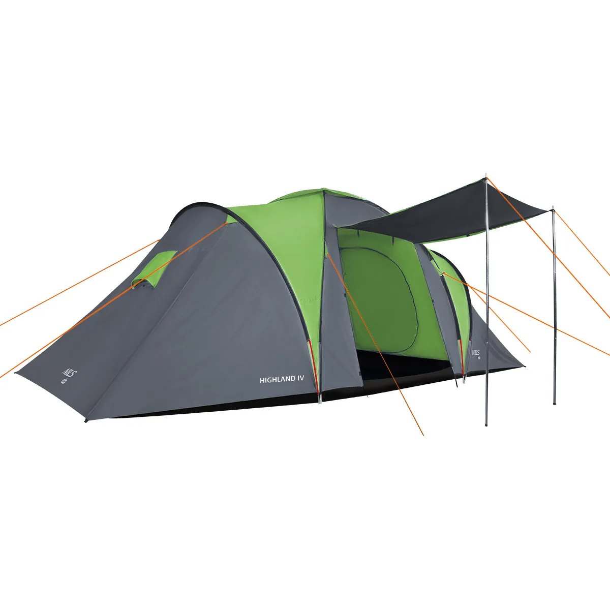 nils camp šator za kampiranje highland iv zeleno-sivi - slika 6