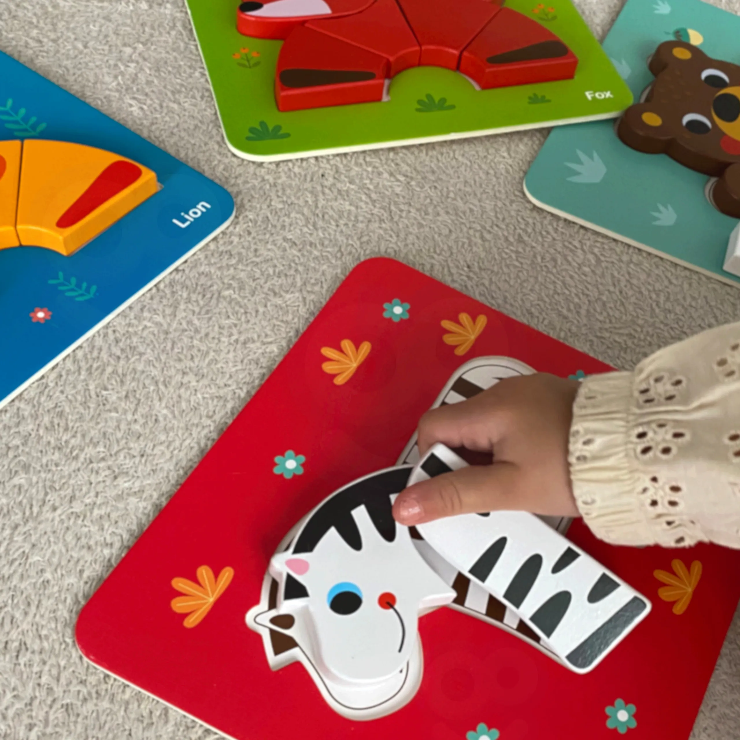woopie drvena slagalica: montessori kocke životinja - slika 6