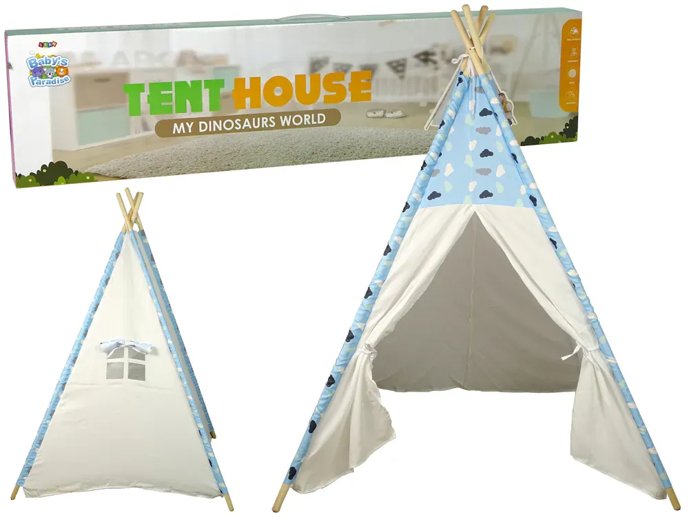 indijanski šator teepee - vodootporan s oblacima - slika 1