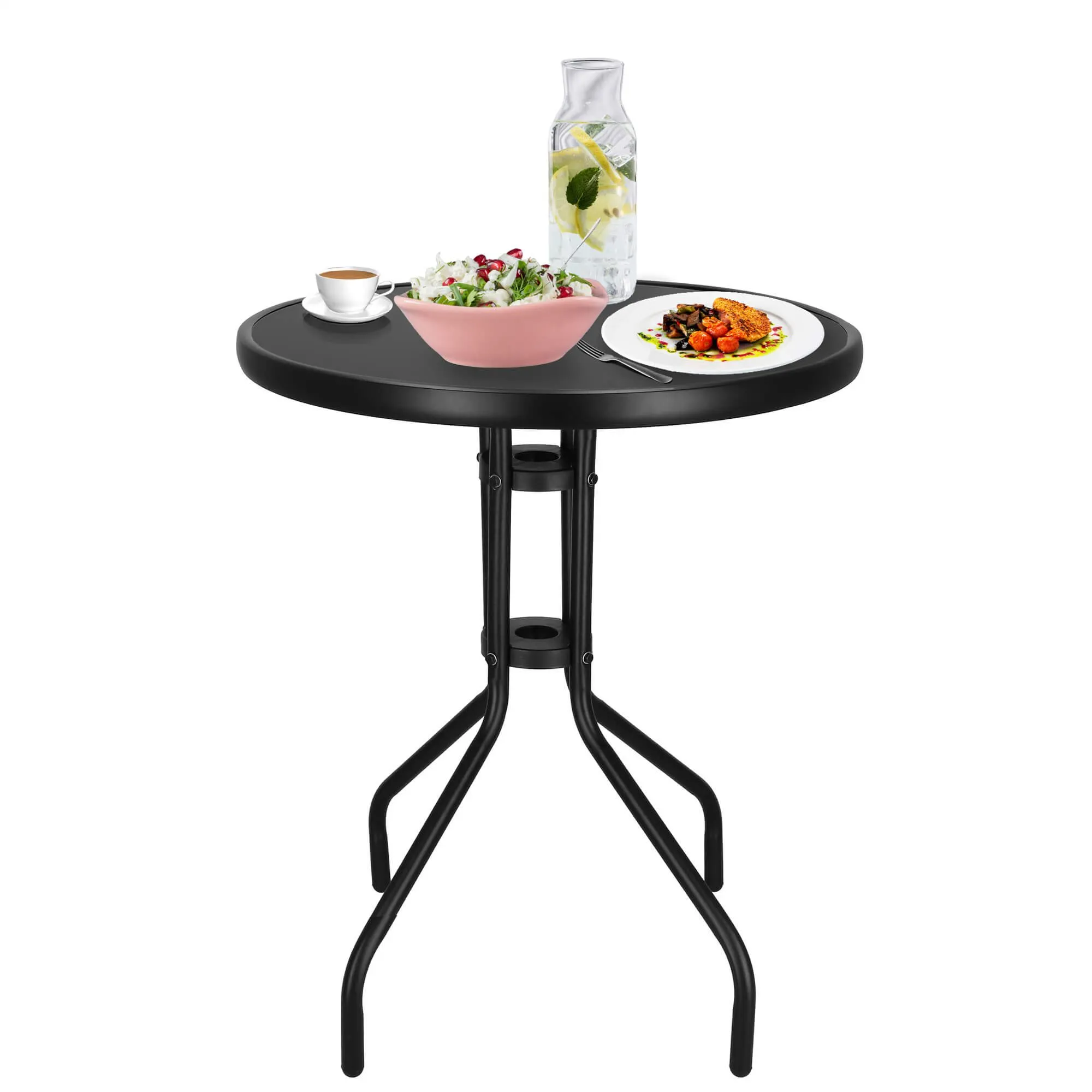 springos metalni okrugli vrtni stol, 60 cm, crni - slika 6