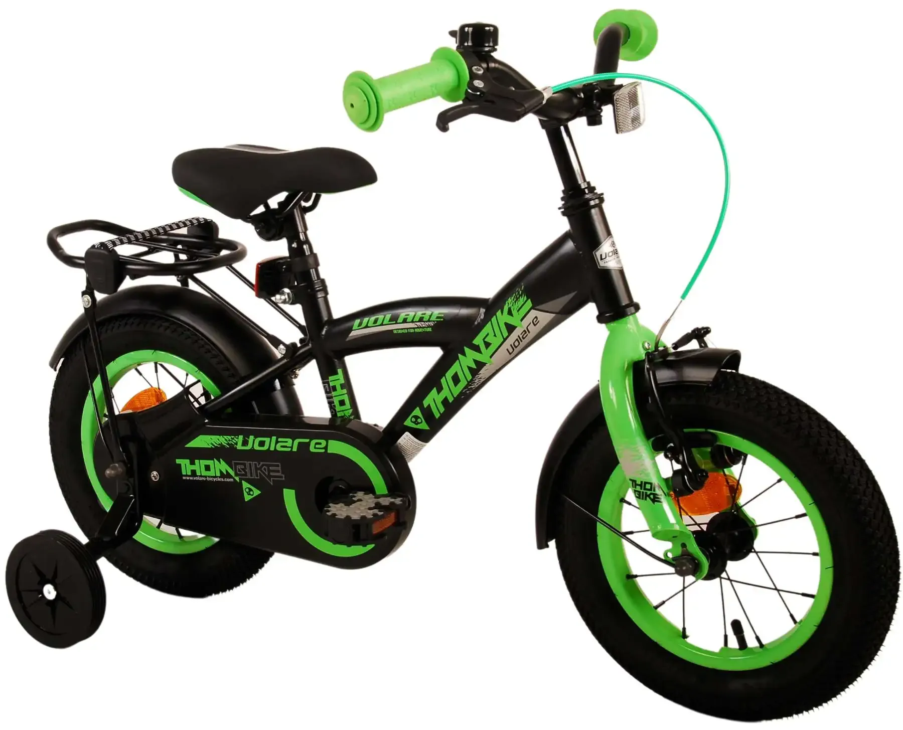 volare dječji bicikl thombike 12" crno-zeleni - slika 2