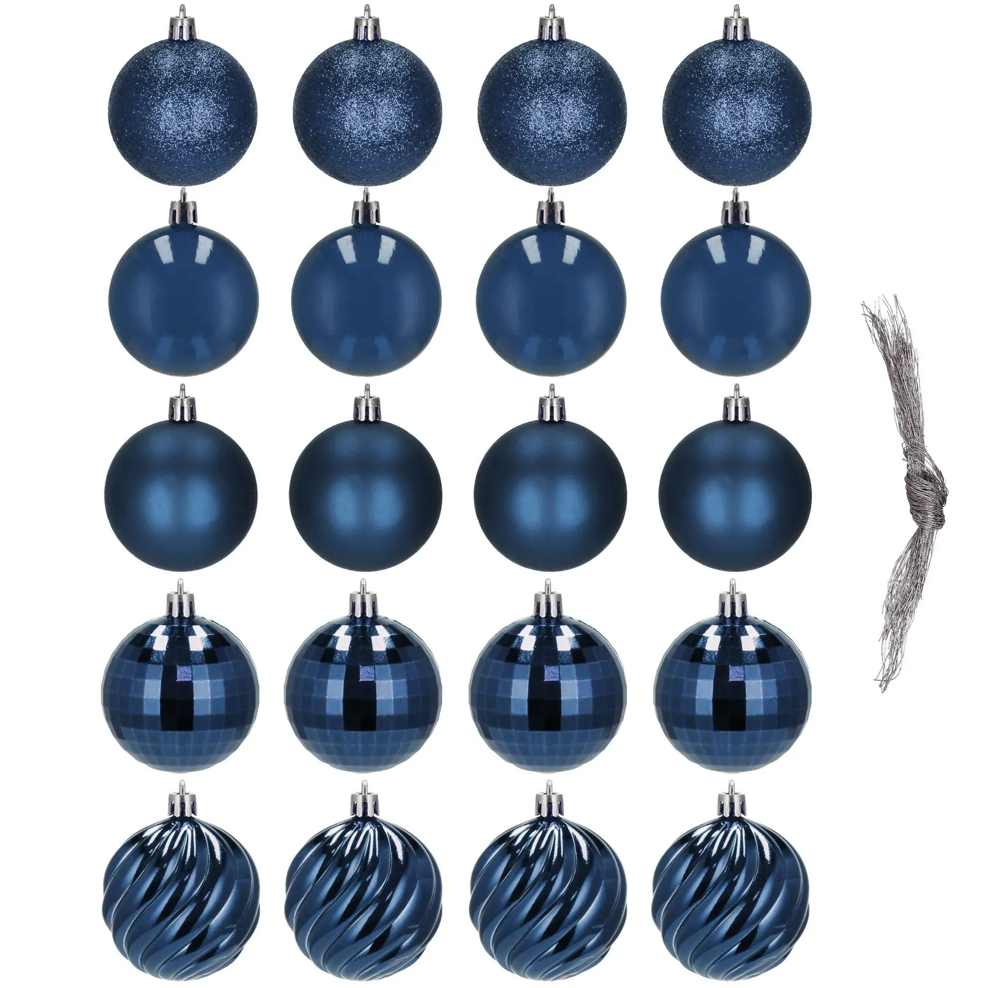 božićne kuglice 6 cm – set 20 komada tamnoplava - slika 2
