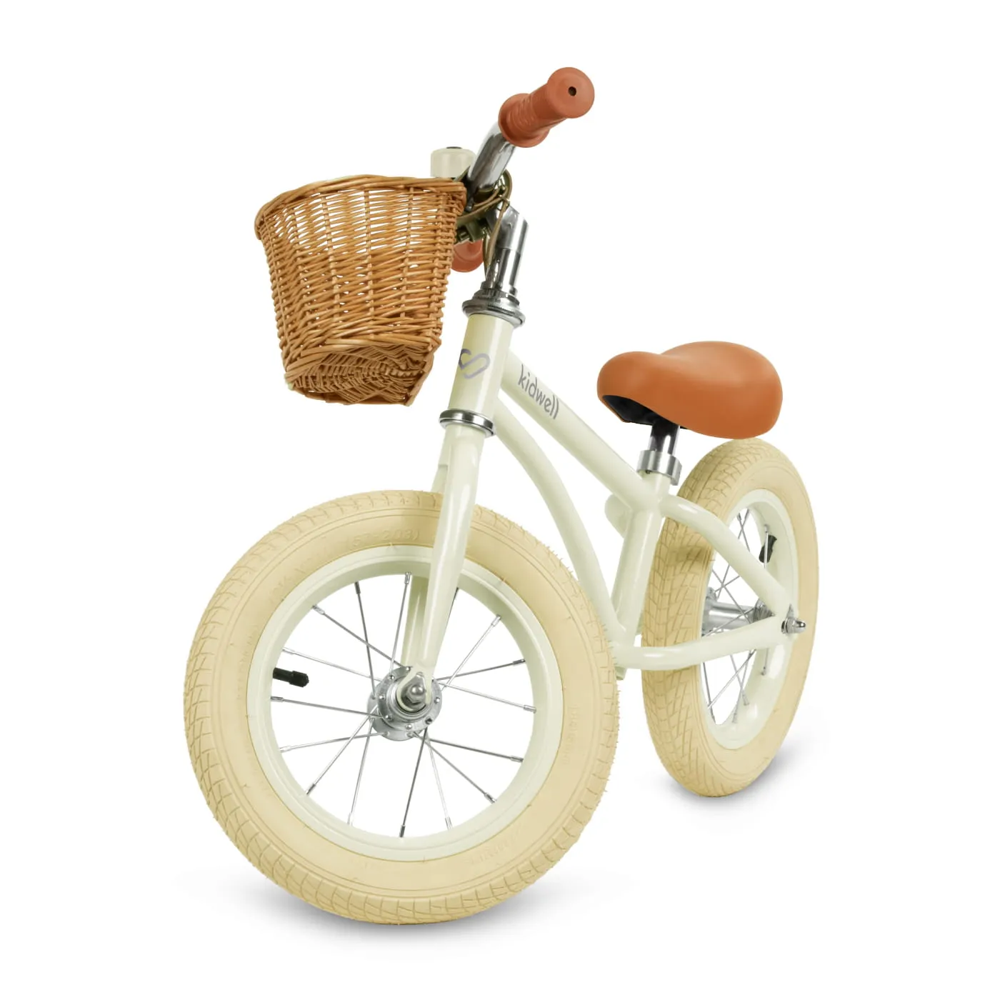 kidwell classy dječji bicikl bez pedala s košaricom, krem - slika 4
