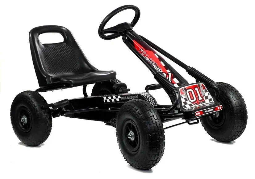 go-cart s pedalama za djecu, crni - slika 2