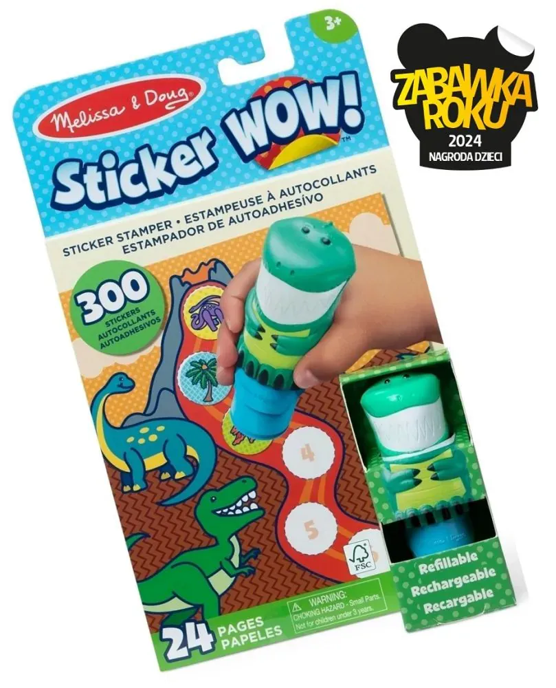 naljepnica wow, podloga za aktivnosti i pečat, dinosaur - slika 2