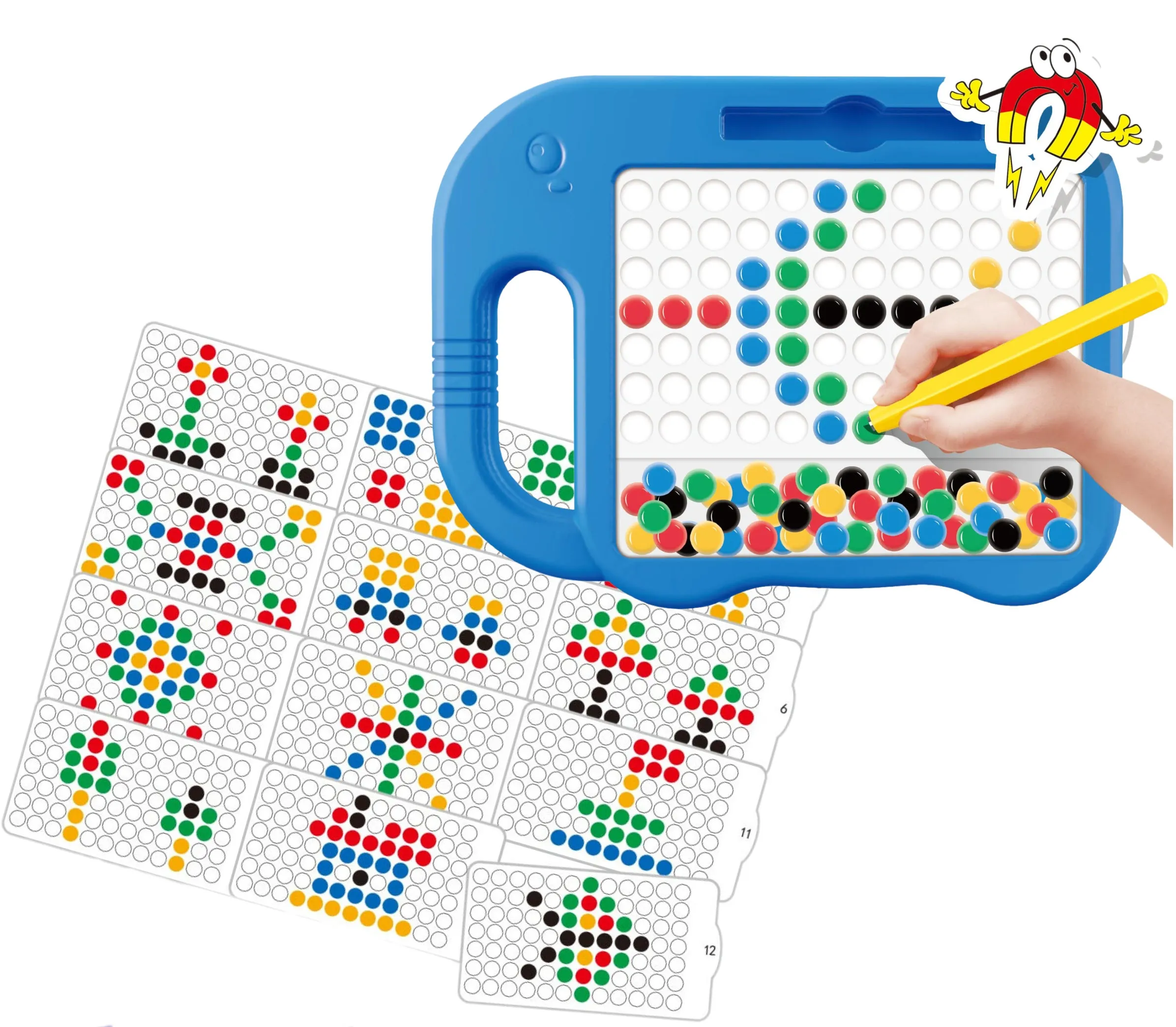 woopie magnetna ploča montessori magpad 84 gumba, plava - slika 5