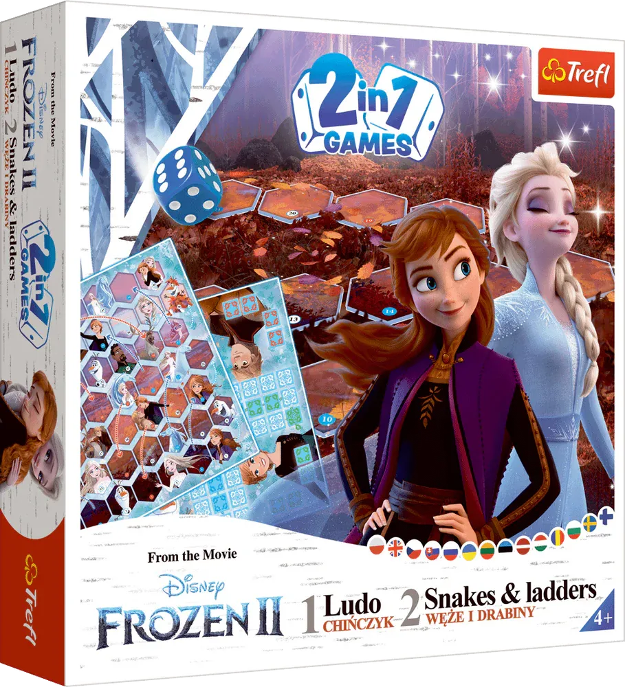 društvena igra 2 u 1 frozen ii čovječe ne ljuti se/ zmije - slika 2