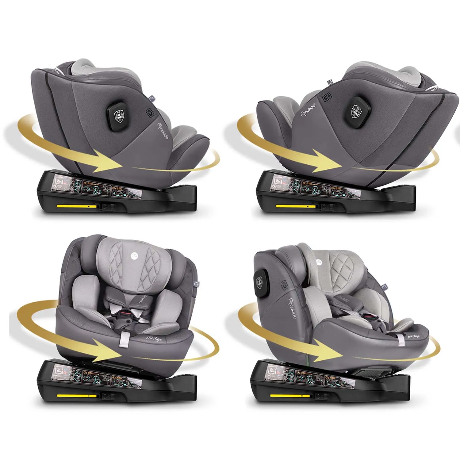 nukido prestige line siva autosjedalica 0-36 kg isofix - slika 7