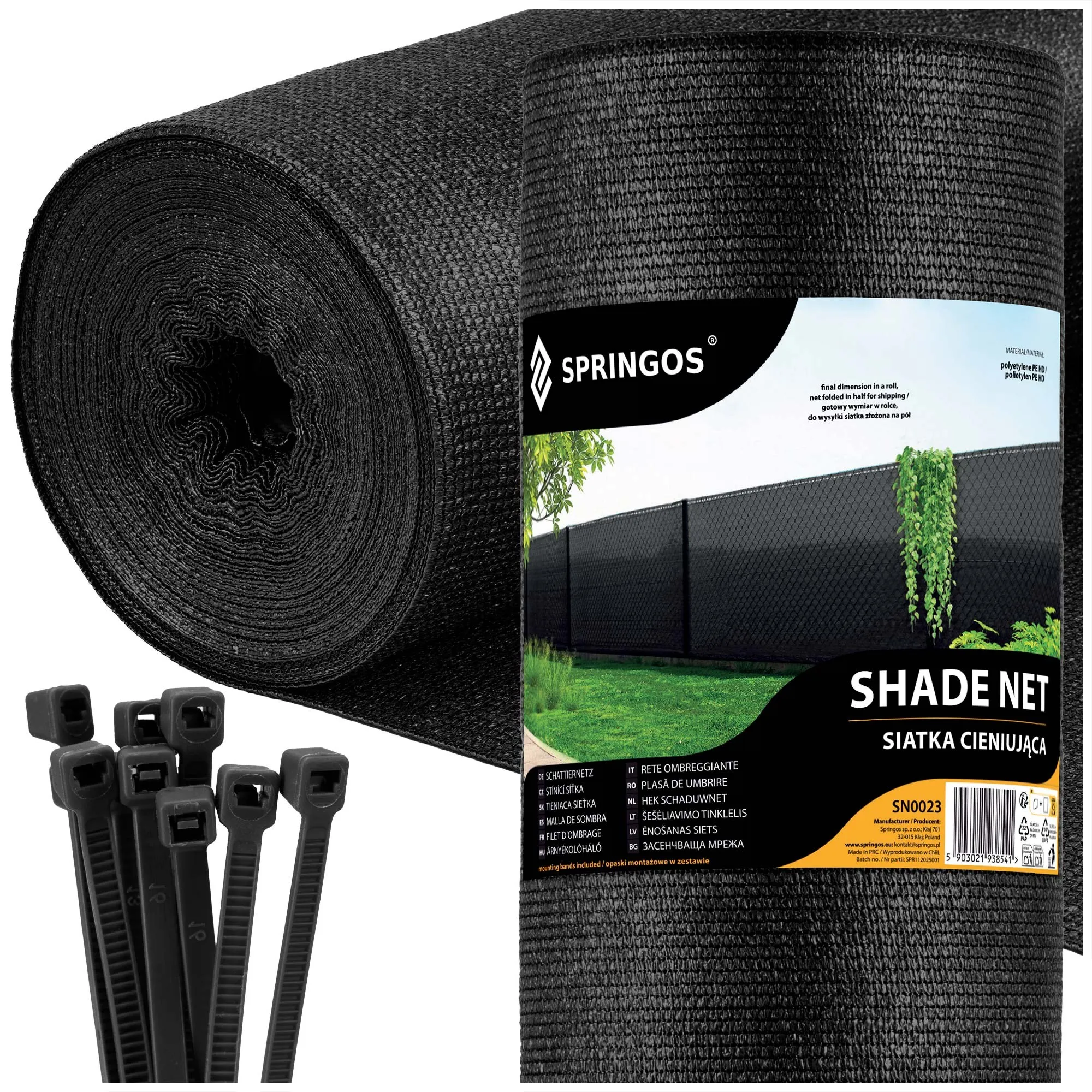 crna mreža za sjenu 140 gsm 1,5 × 25 m (100 traka) - slika 7