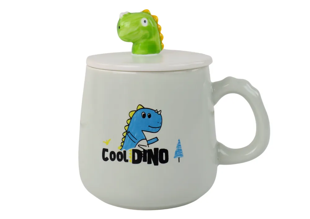 šalica za čaj bijela 350ml cool dino - slika 3