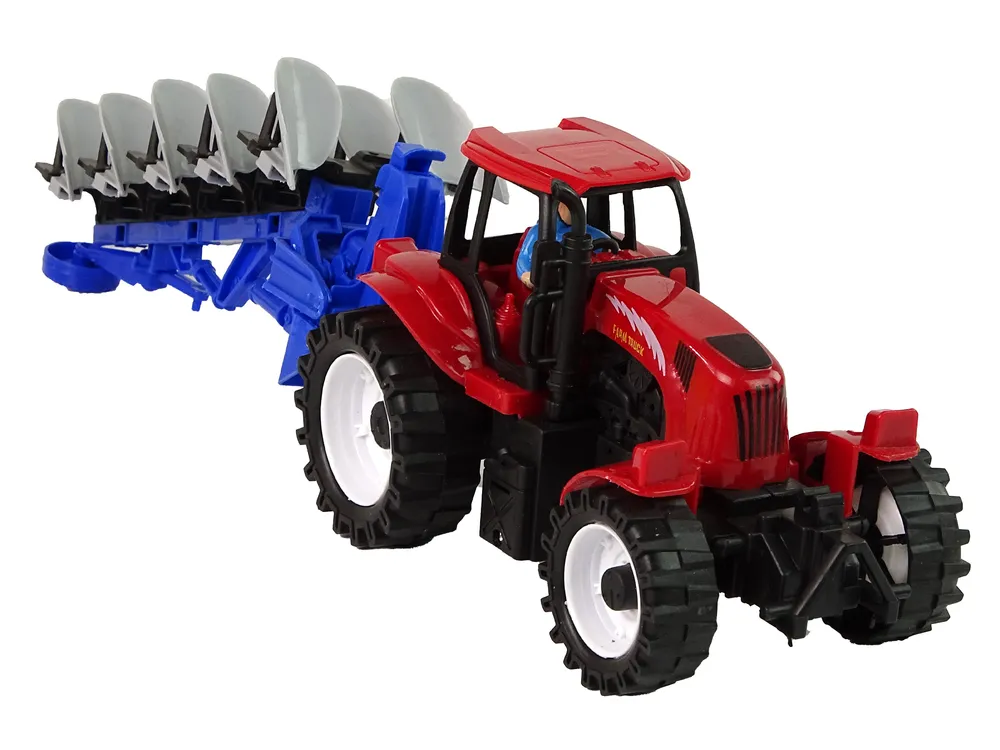 traktor s plugom crveno-plavi - slika 4