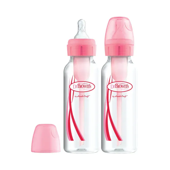 dr. brown's natural flow® options+™ bočica uskog grla, 250 ml, pink, 2 kom - slika 2