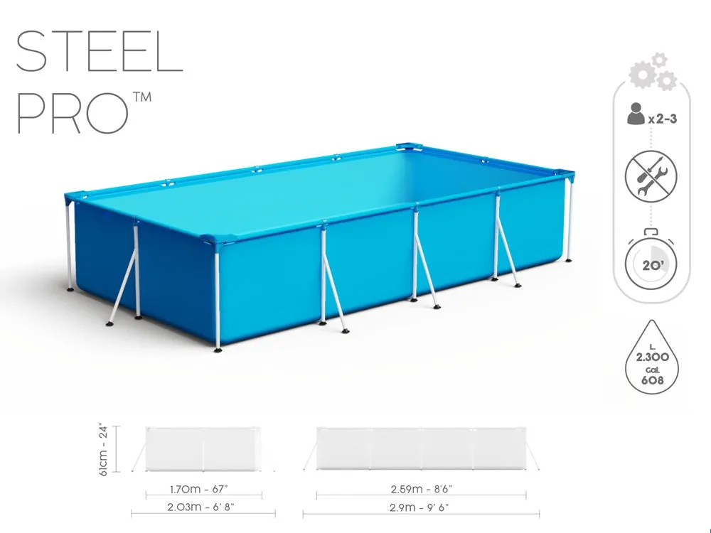 bestway montažni bazen 259x170x61cm 56403 - slika 6