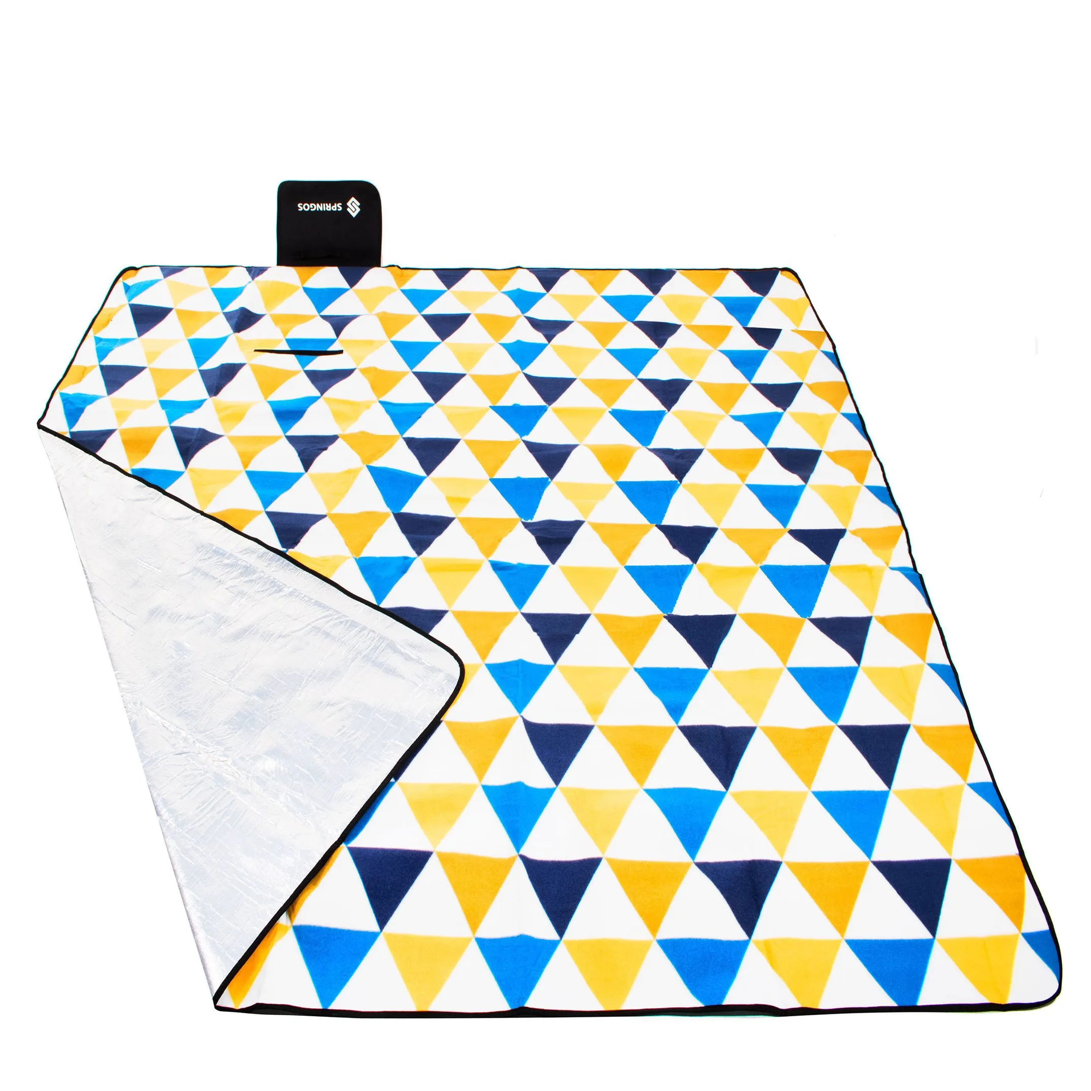 deka za piknik 200 x 200 cm žuto plavi trokuti - slika 10