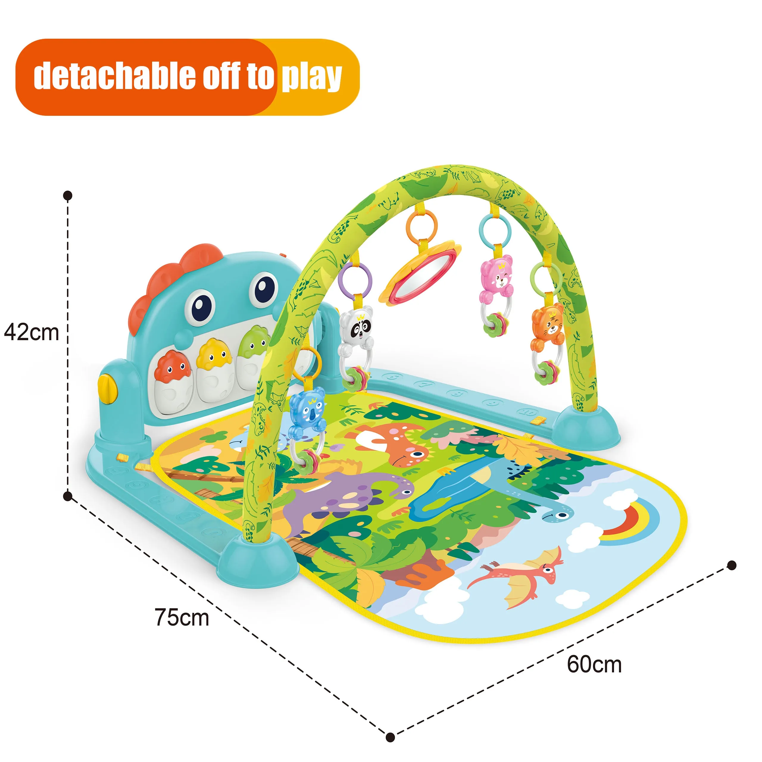 woopie baby glazbena podloga,igračka s lukom dinosaur - slika 5