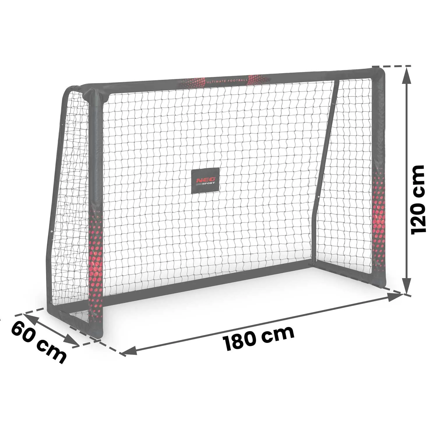 nogometni gol 180 x 120 x 60 cm ns-463 crno-crveni - slika 7