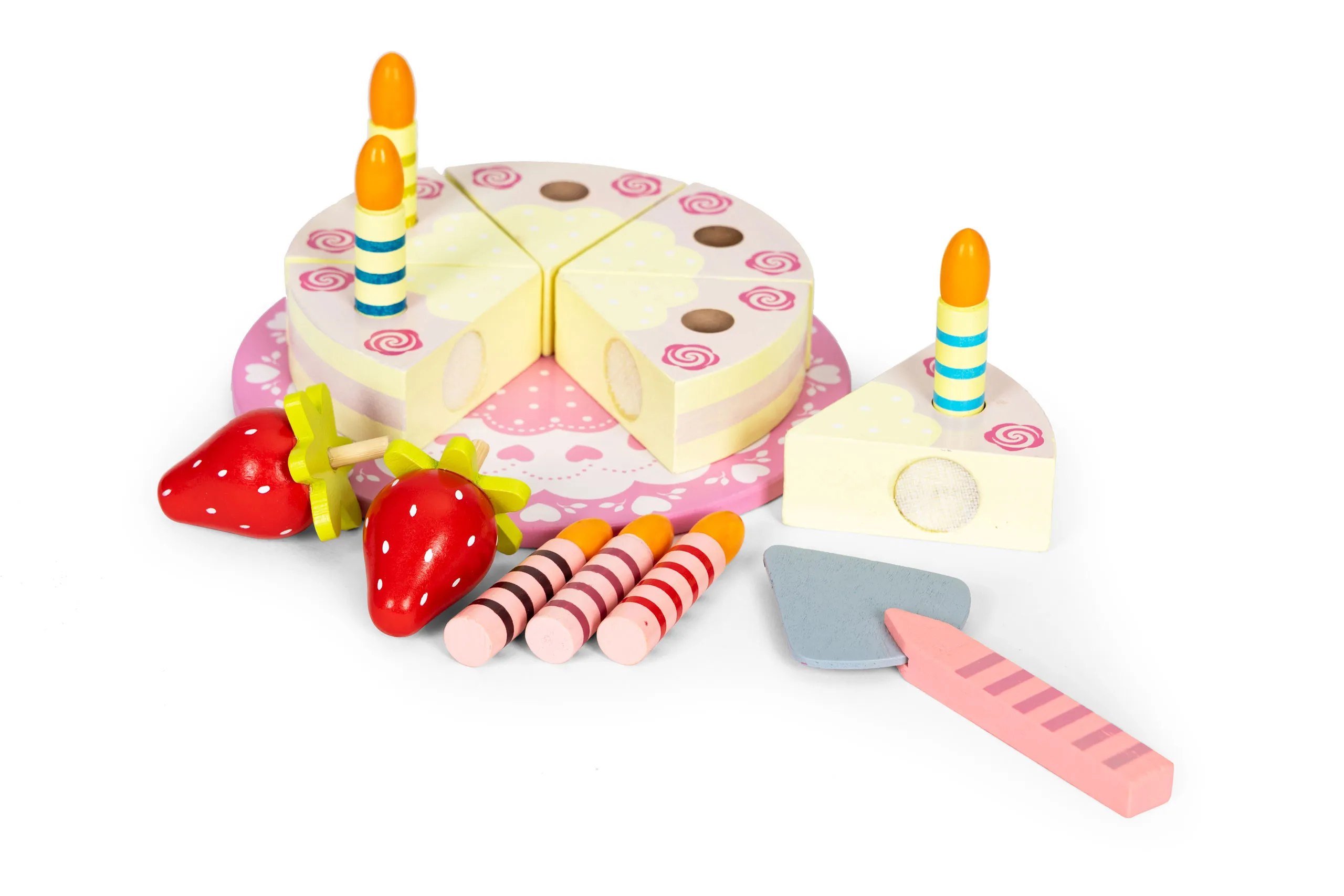 ecotoys drveni set za rođendansku tortu - slika 4