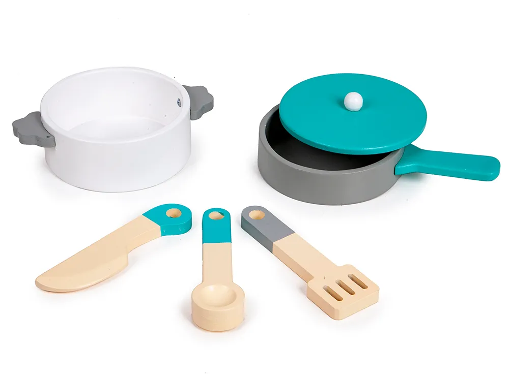 ecotoys drvena dječja kuhinja sa 6 dodataka - slika 7