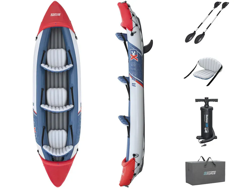 bestway kajak rapid x3 na napuhavanje za 3 osobe 381x100 cm 65132 - slika 4